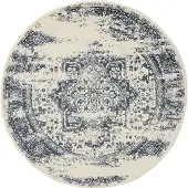 Interiyou Tapis Suzuka Crème/Bleu, 2 x 160 cm de diamètre, rond