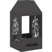 vidaXL , foyer de jardin noir, 50 x 50 x 100 cm, en acier résistant aux intempéries