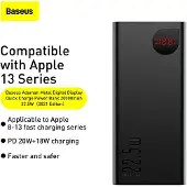 Baseus Adaman Metal Powerbank, 20000Mah, 2Xusb, Usb-C, Lightning, Microusb 22.5W (Czarny)
