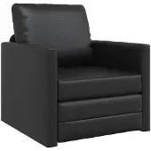vidaXL Canapé de sol avec fonction sommeil noir 112x174x55 cm similicuir