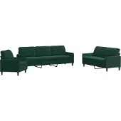 vidaXL Ensemble de canapés 4 pièces avec coussins vert foncé velours