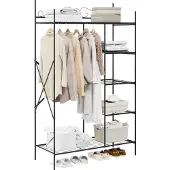 vidaXL Armoire ouverte , noire, 104,5 x 45 x 172 cm, en acier