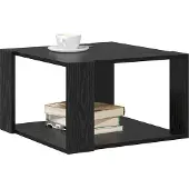 vidaXL Table basse noir aspect chêne 51,5 x 51,5 x 30 cm
