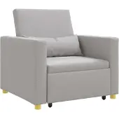 vidaXL Canapé-lit simple convertible à roulettes , tissu gris nuage