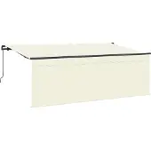 vidaXL Store rétractable Crème 400 x 200 cm Polyester et aluminium