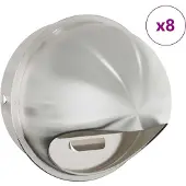 vidaXL , grille d'aération, 8 pièces, argent, 200 mm, acier inoxydable