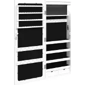 vidaXL Armoire à bijoux miroir avec éclairage LED mural blanc
