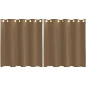 vidaXL Voile Rideaux avec œillets 2 pcs. Marron clair