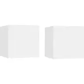 Syfax Meubles TV muraux 2 pcs Blanc 30,5x30x30 cm