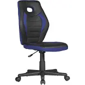 Amstyle Chaise de bureau pour enfants LUAN noir/bleu pour enfants à partir de 6 ans