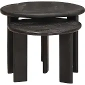 vidaXL Tables basses gigognes, lot de 2, blanc, bois massif de manguier