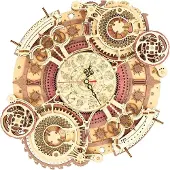 Robotime ROKR Horloge murale Zodiaque Puzzle 3D en bois - 33,5 x 29,5 x 5,5 cm - 1 pièce, décoration à la maison, décoration d’étagère,Cadeaux artisanaux pour adultes et adolescents,Jouets éducatifs
