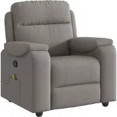 vidaXL Fauteuil de massage Taupe Tissu