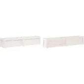 vidaXL Jardinières 2 pcs blanc bois de pin massif