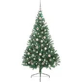 vidaXL Arbre de Noël artificiel pré-éclairé vert 210 cm PVC