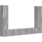 vidaXL Meuble TV 8 pièces Bois gris Sonoma