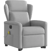 vidaXL Fauteuil de massage avec releveur Électrique Gris nuage Tissu
