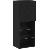 vidaXL Ensemble de meubles TV avec éclairage LED, aspect chêne noir, 40,5 x 30 x 102 cm