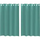 vidaXL Voile Rideaux avec oeillets 2 pcs. Turquoise