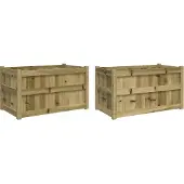 vidaXL Jardinières 2 pcs bois de pin imprégné