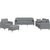 vidaXL Ensemble de canapés 4 pièces avec coussins Tissu gris clair