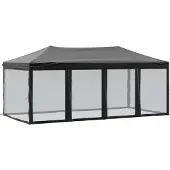 vidaXL Tente de réception pliante avec parois latérales noire 3x6 m