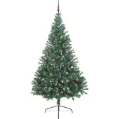 vidaXL Sapin de Noël artificiel pré-éclairé Vert 240 cm PVC