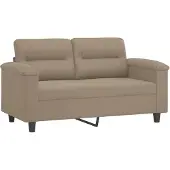 vidaXL Ensemble de canapés 3 pièces avec coussins Taupe microfibre tissée