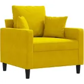 vidaXL Fauteuil jaune 60 cm velours