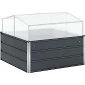 vidaXL Jardinière Anthracite 100 X 100 X 77 Cm Acier Galvanisé