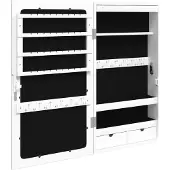 vidaXL Armoire à bijoux miroir avec éclairage LED mural blanc