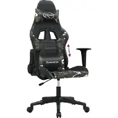 vidaXL Chaise de jeu noir et camouflage similicuir