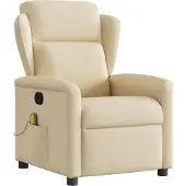 vidaXL Fauteuil relax Tissu Crème