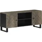 vidaXL Armoire TV noire 105x33x46 cm bois massif mangue