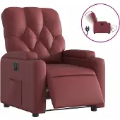 vidaXL Fauteuil relax électrique vin rouge similicuir