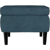 vidaXL Tabouret avec pieds en bois Bleu Velours