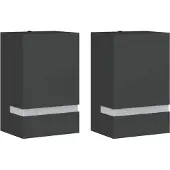vidaXL Lampes murales d'extérieur 2 pcs. noir acier inoxydable