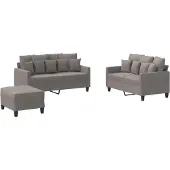 vidaXL Ensemble de canapés 3 pièces avec coussins Tissu Taupe
