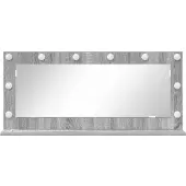 vidaXL Miroir de salle de bain , finition Sonoma gris, 100 x 45 x 18 cm, forme rectangulaire
