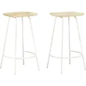 Syfax Tabourets de bar lot de 2 bois de manguier massif