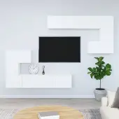 Prolenta Maison Exclusive - Meuble TV mural Blanc Bois d'ingénierie