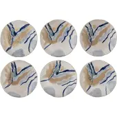 Bloomingville Assiettes Imogen bleues, lot de 6 pièces
