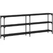 vidaXL Table console avec étagère Chêne noir 200 x 29 x 75 cm