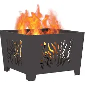 vidaXL – Brasero noir, 60 x 60 x 40 cm, en acier résistant aux intempéries