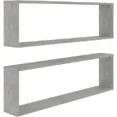 vidaXL Étagères cube murales 2 pcs Gris béton 30x15x30 cm