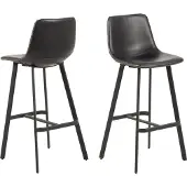 Ebuy24 Oregon Tabouret de bar avec coutures contrastées crème, noir.