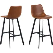 Ebuy24 Oregon Tabouret de bar avec surpiqûres contrastées beige, marron, noir.
