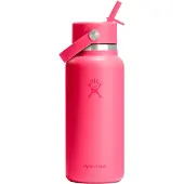 Hydroflask Bouteille - Acier Inoxydable Isolé - Goulot Large avec Capuchon Paille Flex, Anti-Fuite 32 Oz Popstar Pink
