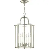 HINKLEY Lustre Gentry en nickel poli, 6 x E14 x 60 W, métal, dimensions : 64 x 35 x 35 cm, IP20,