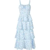 Imily Bela Robe bleu clair / blanc